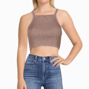 NWT Anthropologie Maronie Mocha Brown Ribbed Sleeveless Top